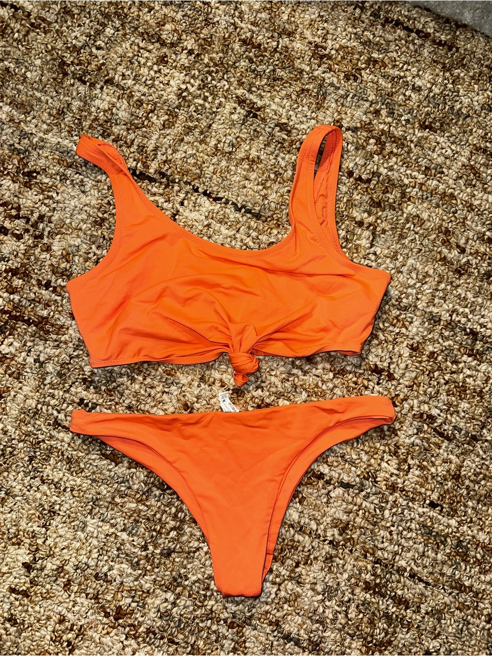 Young & Reckless Bright Orange Knot-Front Bikini